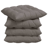 Poduszki na siedziska 4 pcs Ciemnoszary 40 x 40 x 6 cm tkanina