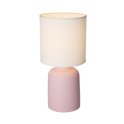 Lampka nocna Iner różowa ceramiczna z abażurem Candellux