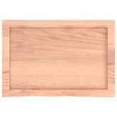 Półka, brązowa, 60x40x(2-4) cm, lakierowane lite drewno dębowe