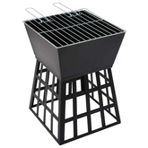 Palenisko i grill 2-w-1, 34 x 34 x 48 cm, stal