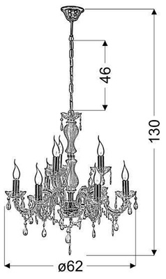 Lampa sufitowa wisząca złota kryształowa LED 