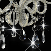 Lampa sufitowa z koralikami, biała, okrągła, E14