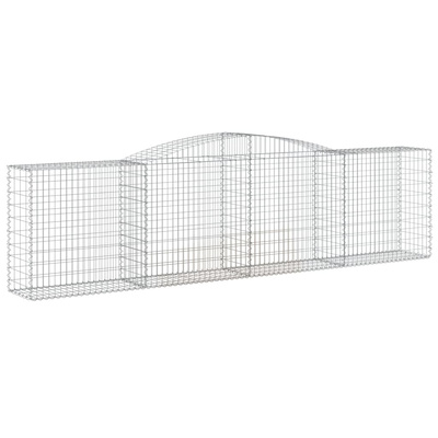 Kosze gabionowe, 6 szt, 400x50x100/120 cm, galwanizowane żelazo