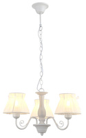 Lampa wisząca z abażurem Zefir biała klasyczna do salonu 3xE27