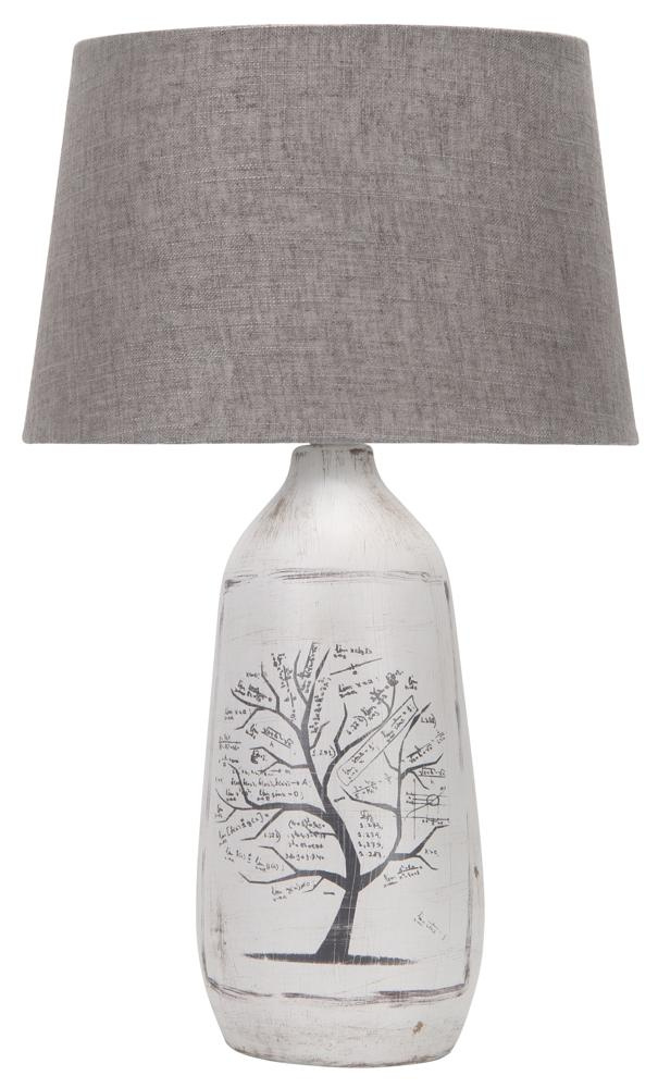 Lampka nocna Walia szara metalowa z abażurem E27