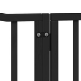 Bramka dla psa z drzwiami składana 4 panele, czarna, 320 cm, drewno topolowe