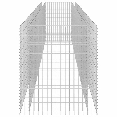 Podwyższona donica gabionowa, galwanizowana stal, 450x90x100 cm