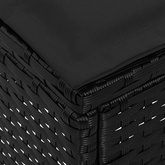 Pufa ogrodowa z poduszką Czarny 80 x 38 x 45 cm Rattan PE