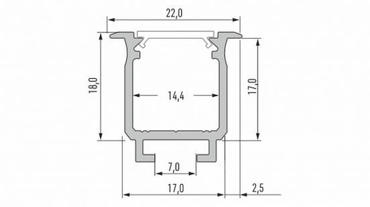 Profil LED LUMINES typ W inox anodowany 1 m