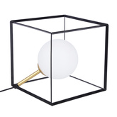 Lampka nocna Weert Ledea czarno-złota metalowa szklana 20 cm