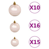 Sztuczna choinka z lampkami i bombkami, czarna, 240 cm, PVC vidaXL