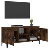 vidaXL Szafka pod TV, metalowe nóżki, przydymiony dąb, 103,5x35x50 cm