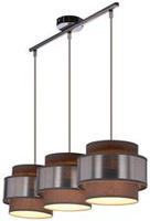 Lampa wisząca z abażurami Hare chromowa potrójna szary abażur do jadalni