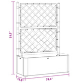 Podwyższona donica z treliażem i systemem podlewania, szara