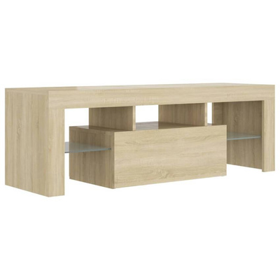 vidaXL Szafka pod TV z oświetleniem LED, dąb sonoma, 120x35x40 cm wariant 4