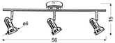Lampa ścienna listwa 3X50W GU10 chrom ARKON 93-59598