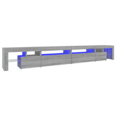 vidaXL Szafka pod TV z oświetleniem LED szary dąb sonoma 290x36,5x40cm
