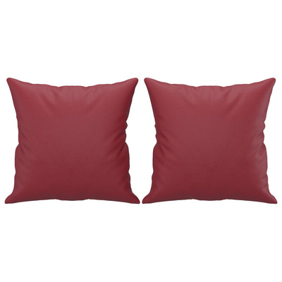 2-os. sofa z poduszkami, winna czerwień, 120 cm, sztuczna skóra