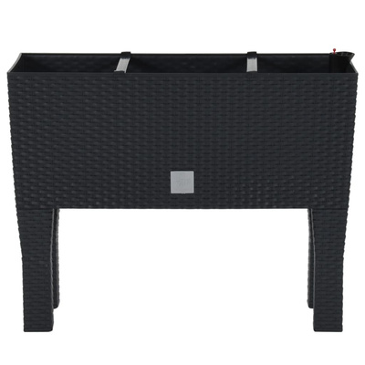 Podwyższona donica, antracytowa, 60x25x46 cm, rattan PP