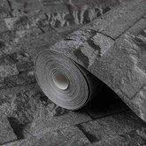 Tapeta 3D z kamieniem Czarny 10 x 0,53 m Tkanina nienałożona