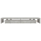 vidaXL Szafka pod TV z oświetleniem LED, szarość betonu, 290x36,5x40cm