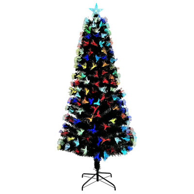 Sztuczna choinka z 250 diodami LED Zielony 210 cm PVC