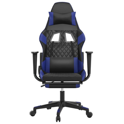vidaXL Masujący fotel gamingowy z podnóżkiem, czarno-niebieski model standard
