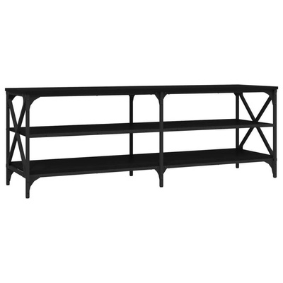 vidaXL Szafka pod TV, czarna, 140x40x50 cm, materiał drewnopochodny