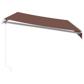 Ręcznie zwijana markiza z LED, brązowa, 350x250 cm