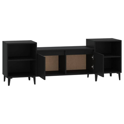 vidaXL Szafka pod TV, czarna, 160x35x55 cm, materiał drewnopochodny