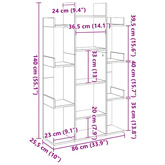 Regał na książki, kolor dąb sonoma, 86x25,5x140 cm