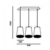 Lampa wisząca BETON 3xE27 150cm