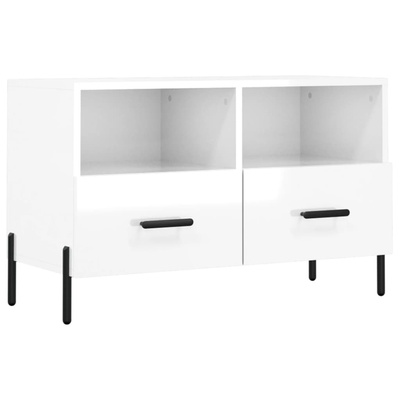 vidaXL Szafka pod TV, biała, wysoki połysk, 80x36x50 cm