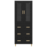 Highboard z szufladą Czarny Dąb 69,5 x 34 x 180 cm