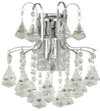 Lampa ścienna kinkiet kryształowy MONTE CARLO 1x60W E27 srebrny