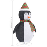 vidaXL Dekoracja świąteczna, pingwin z LED, luksusowa tkanina, 120 cm