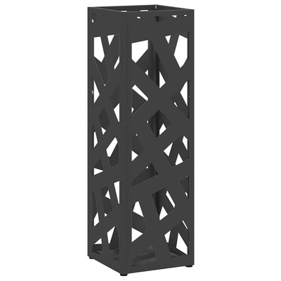 Stojak na Parasol Deszczowy Czarny 15,5 x 15,5 x 49 cm Stal