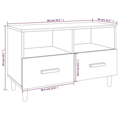 vidaXL Szafka pod TV, szarość betonu, 80x36x50 cm