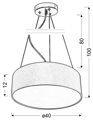 Lampa wisząca z abażurem Kioto szara 40 cm nowoczesna do salonu