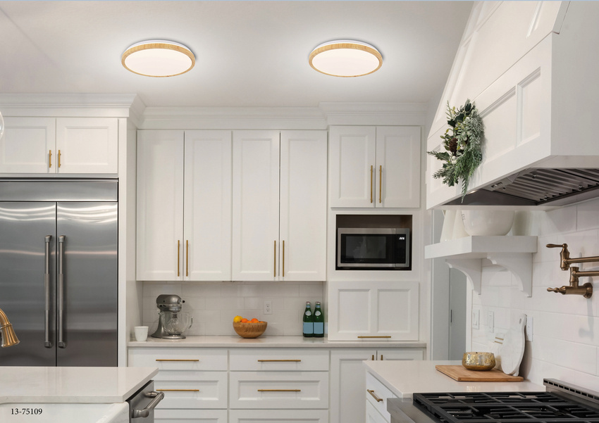Plafon LED 18W biały + drewniany 4000K Gandava 13-75109