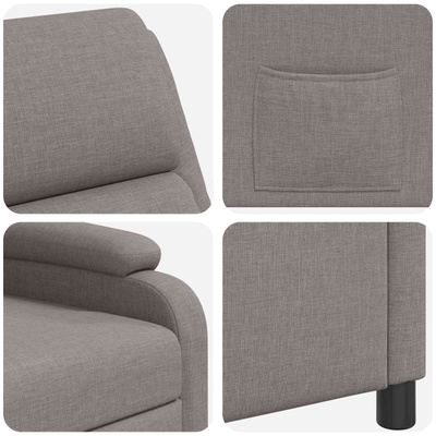 Fotel recliner Ciemnoszary tkanina