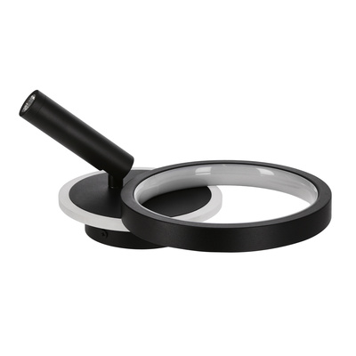 MONET lampa kinkiet koło czarny 18W LED 3000K klosz biały  22-35660