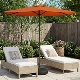 Parasol ogrodowy z podstawą 270 x 270 cm Poliester Prostokątny