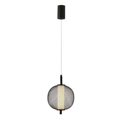 Lampa wisząca druciana PUMA z kulistym kloszem 20 cm – designerska lampa do salonu LED 3000K
