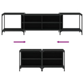 vidaXL Szafka pod TV, czarna, 203x37x50 cm, materiał drewnopochodny