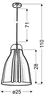 Lampa sufitowa wisząca 1X60W E27 miedziany PENSILVANIA 31-39347