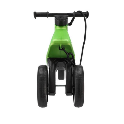FWRider Super Sport 516514 Kolor: Green Metallic / Zielony metaliczny z czarnymi felgami Rowerek biegowy Jeździk 2w1 Ciche koła + Pasek do noszenia dla Rodzica