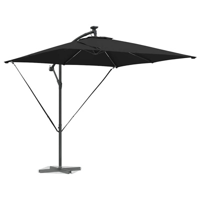Parasol plażowy Czarny 249 x 249 x 250 cm Poliester i aluminium