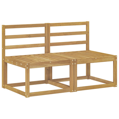 2 Sztuka Środkowa sofa ogrodowa Lite Drewno Akacji Biały
