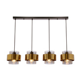 Lampa wisząca z abażurami Spiega czarna mosiężna do salonu nad stół